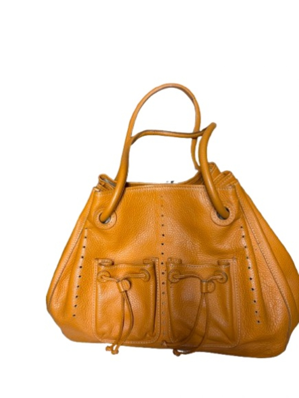 Vintage Silla Argentino Pumpkin Orange Leather Shoulder / Bucket / Slouchy Hobo